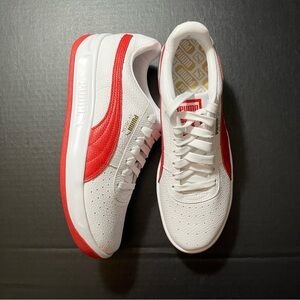 Puma GV Special Sneakers Sz 9(US) 8(UK) Shoes White Red Stripe LEATHER Mens